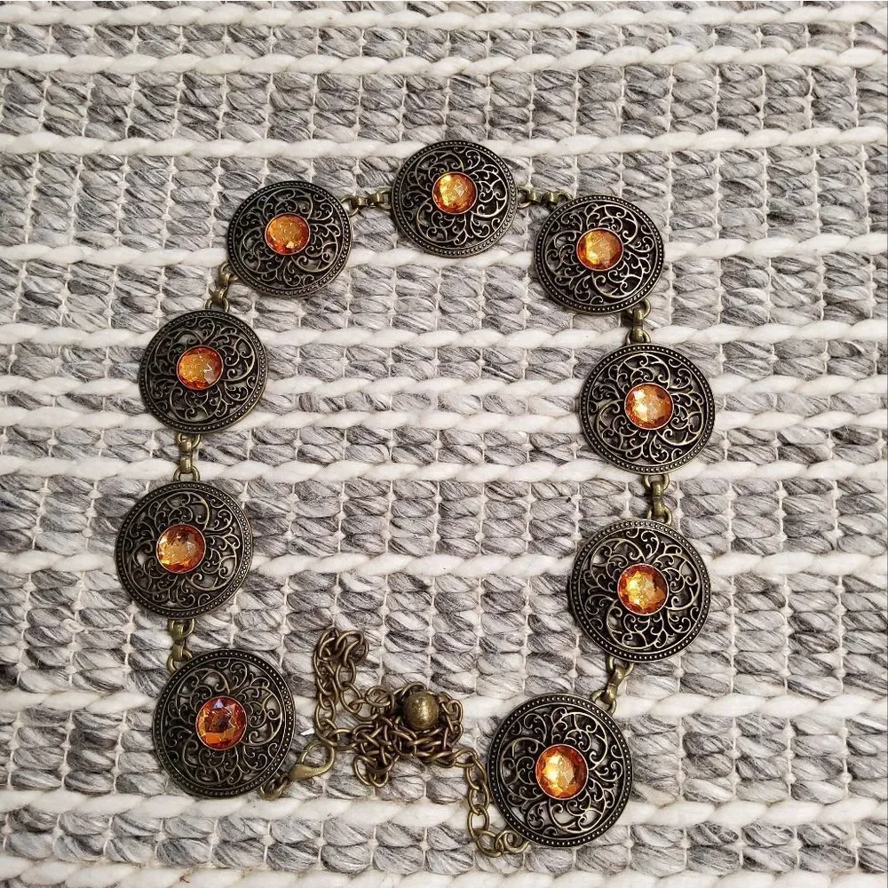 Medallion Brass Belt Size M